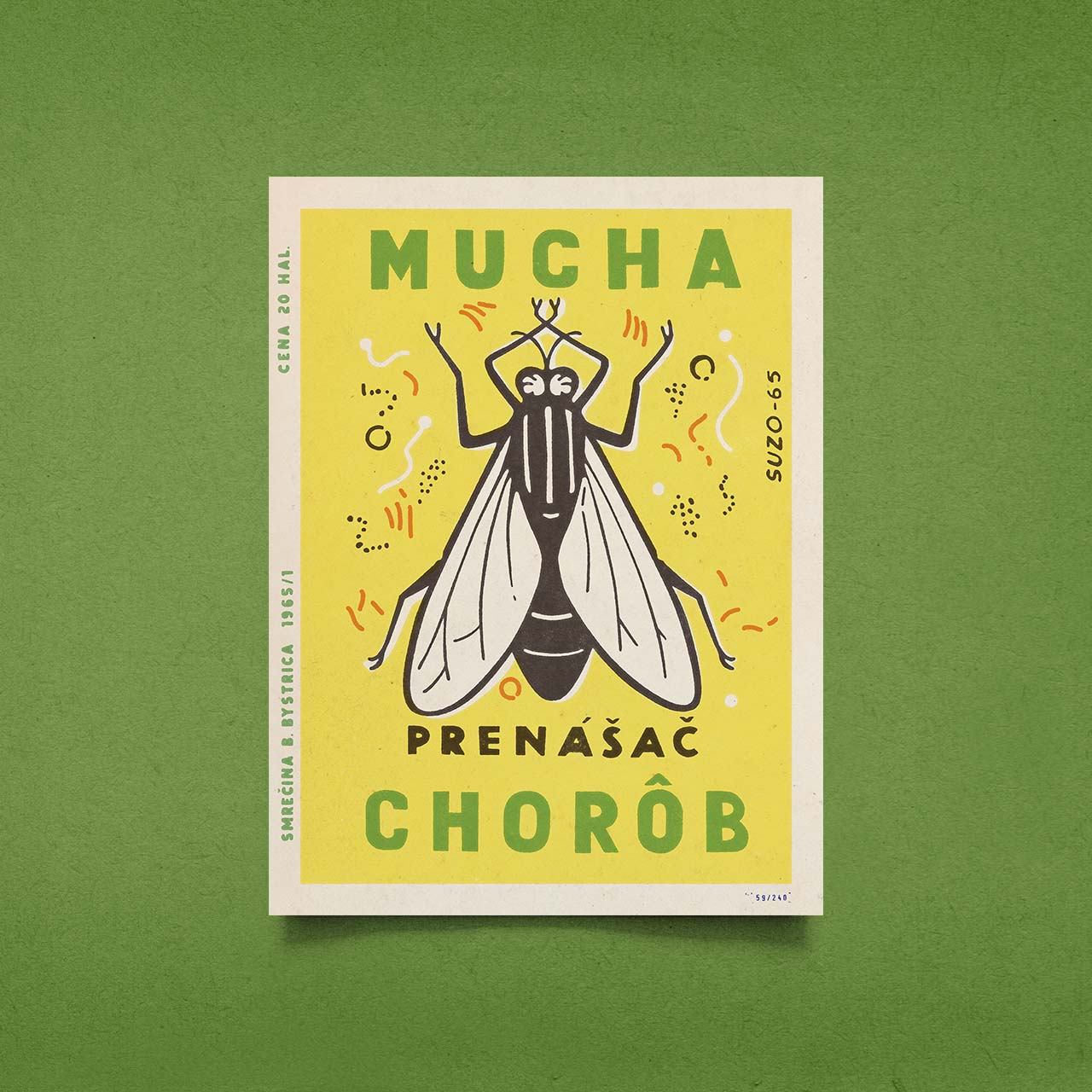 Mucha - prenášač chorôb - Plakát 30x40 cm