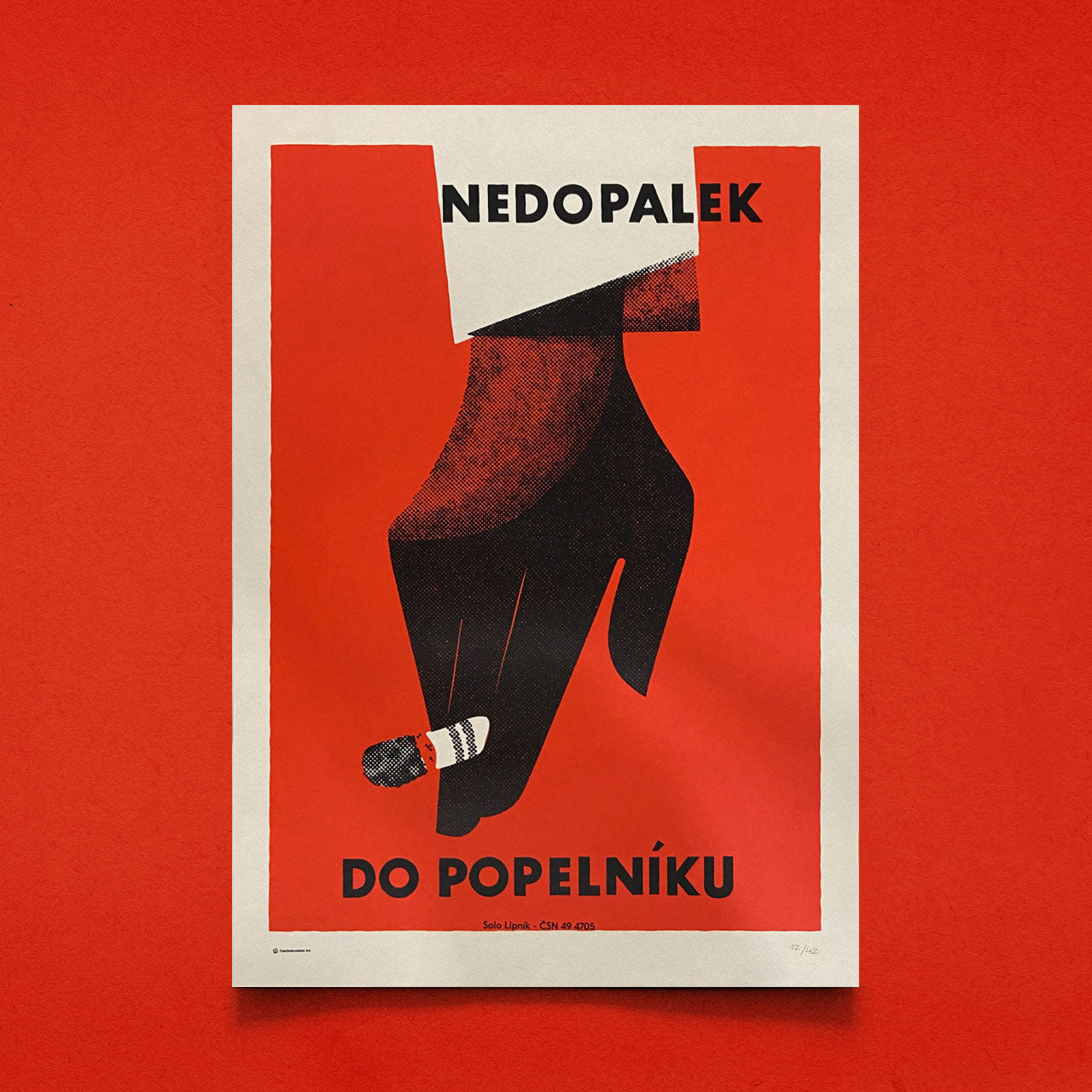 Nedopalek do popelníku - Sítotisk 50x70 cm