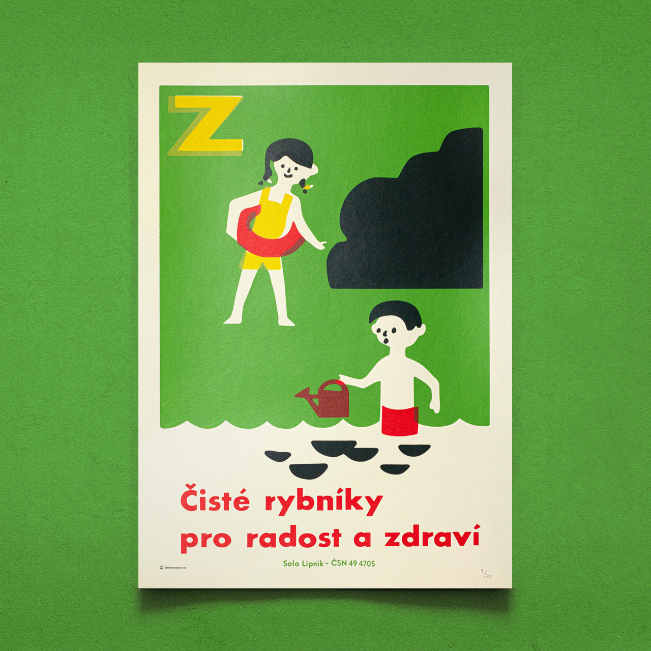 Čisté rybníky pro radost a zdraví  - Sítotisk 50x70 cm